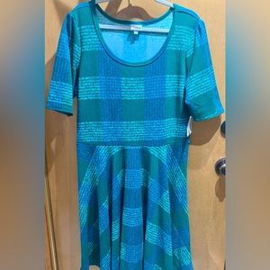 NWT LulaRoe Nicole Blue Green Plaid 3XL